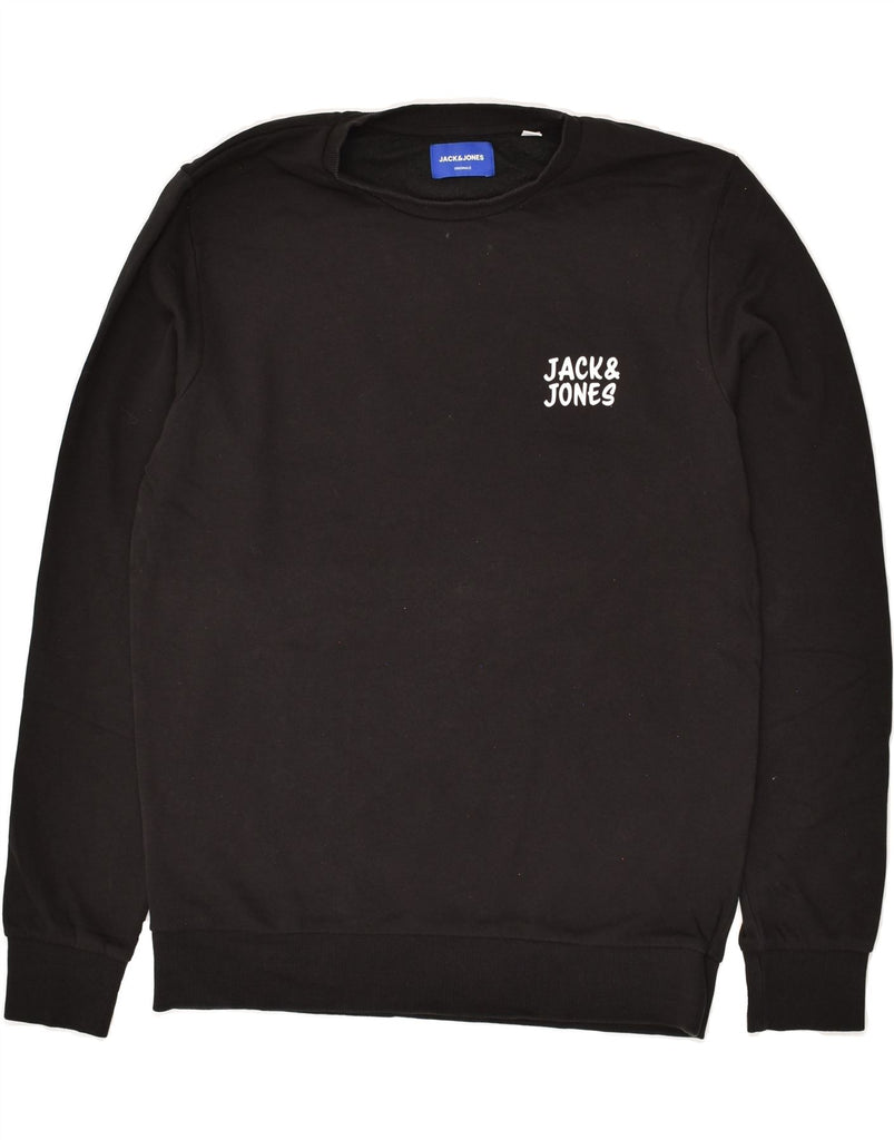 JACK & JONES Mens Sweatshirt Jumper Medium Black Cotton | Vintage Jack & Jones | Thrift | Second-Hand Jack & Jones | Used Clothing | Messina Hembry 