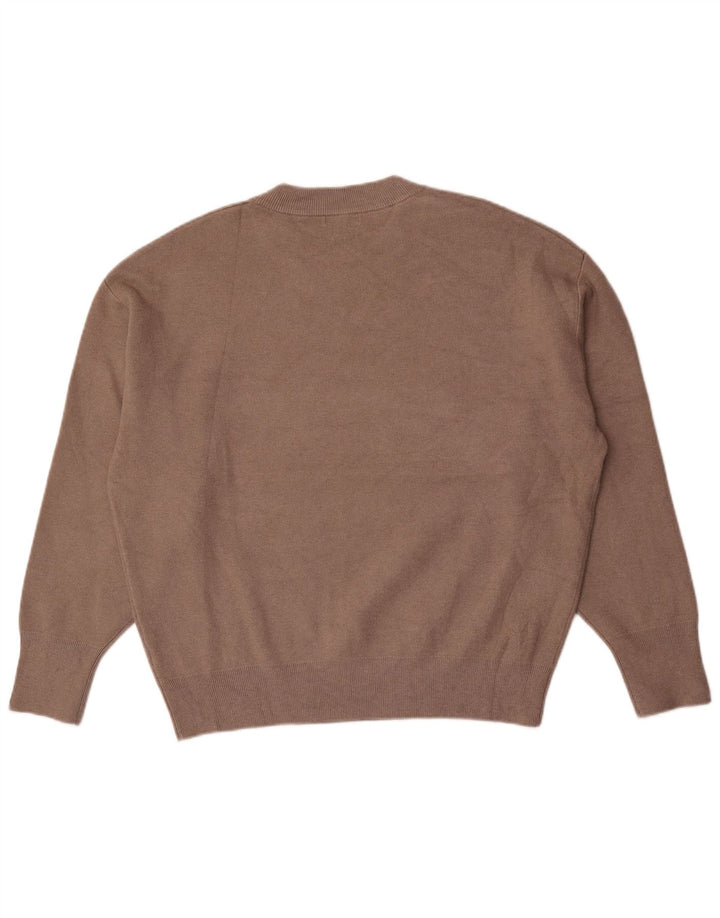 Massimo Dutti Mens Graphic Crew Neck Jumper Sweater Large Grey