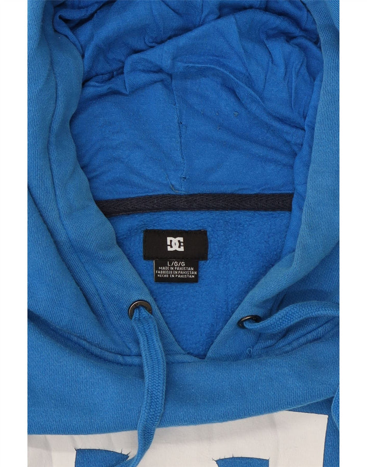 DC Mens Graphic Hoodie Jumper Large Blue Cotton