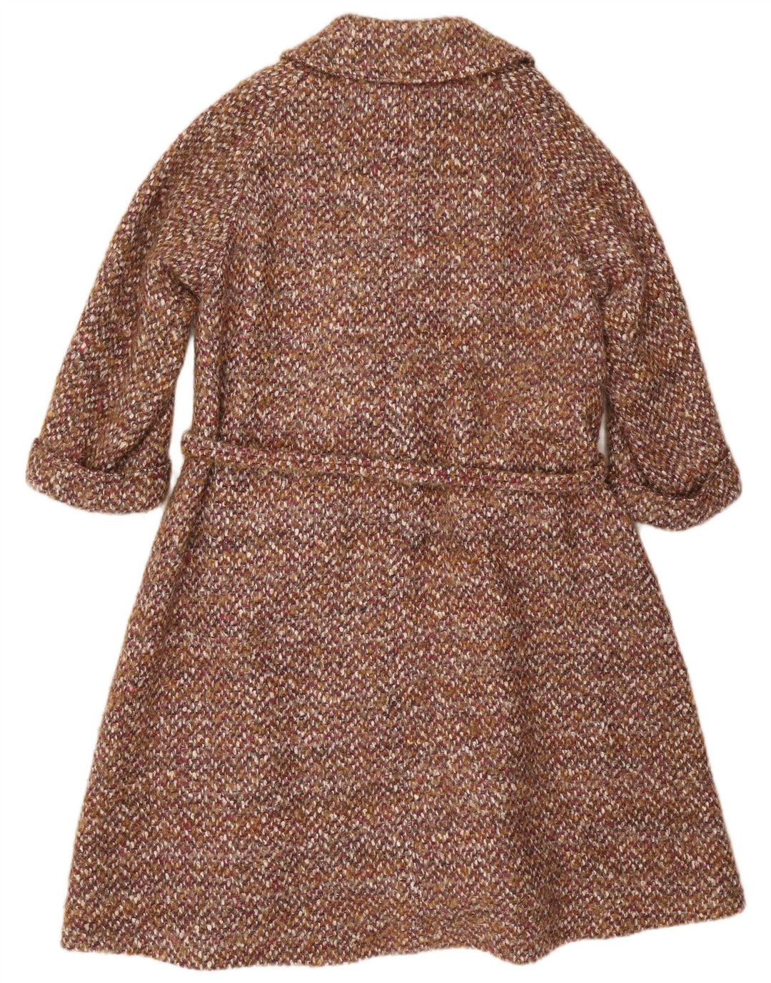 Jaeger Womens Oversized Overcoat UK 14 Large Brown Flecked Wool