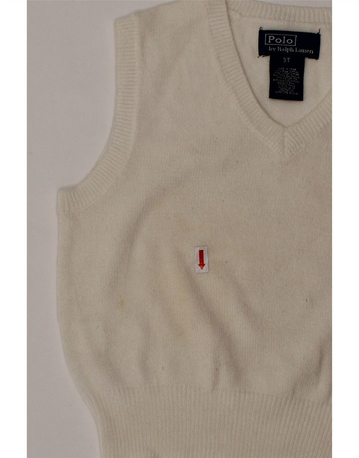 POLO RALPH LAUREN Boys Vest Tank Top 2-3 Years White Cotton