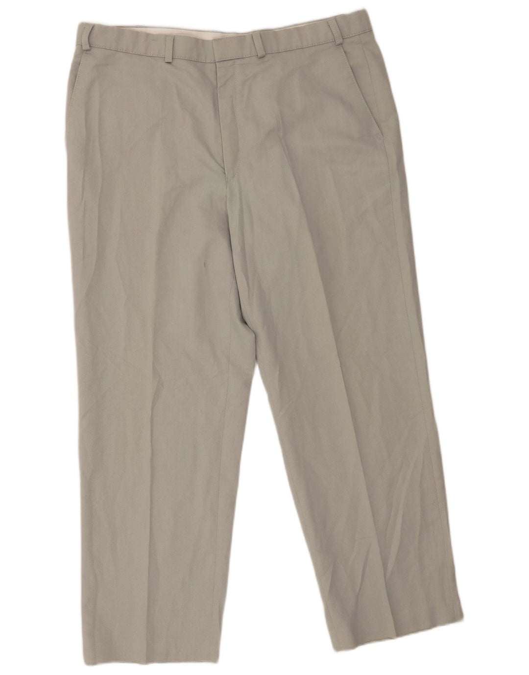 Marks & Spencer Mens Straight Chino Trousers W38 L29 Grey Polyester