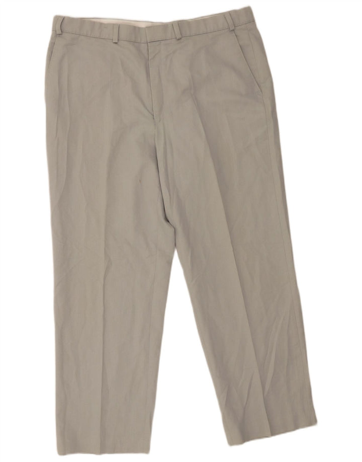 Marks & Spencer Mens Straight Chino Trousers W38 L29 Grey Polyester