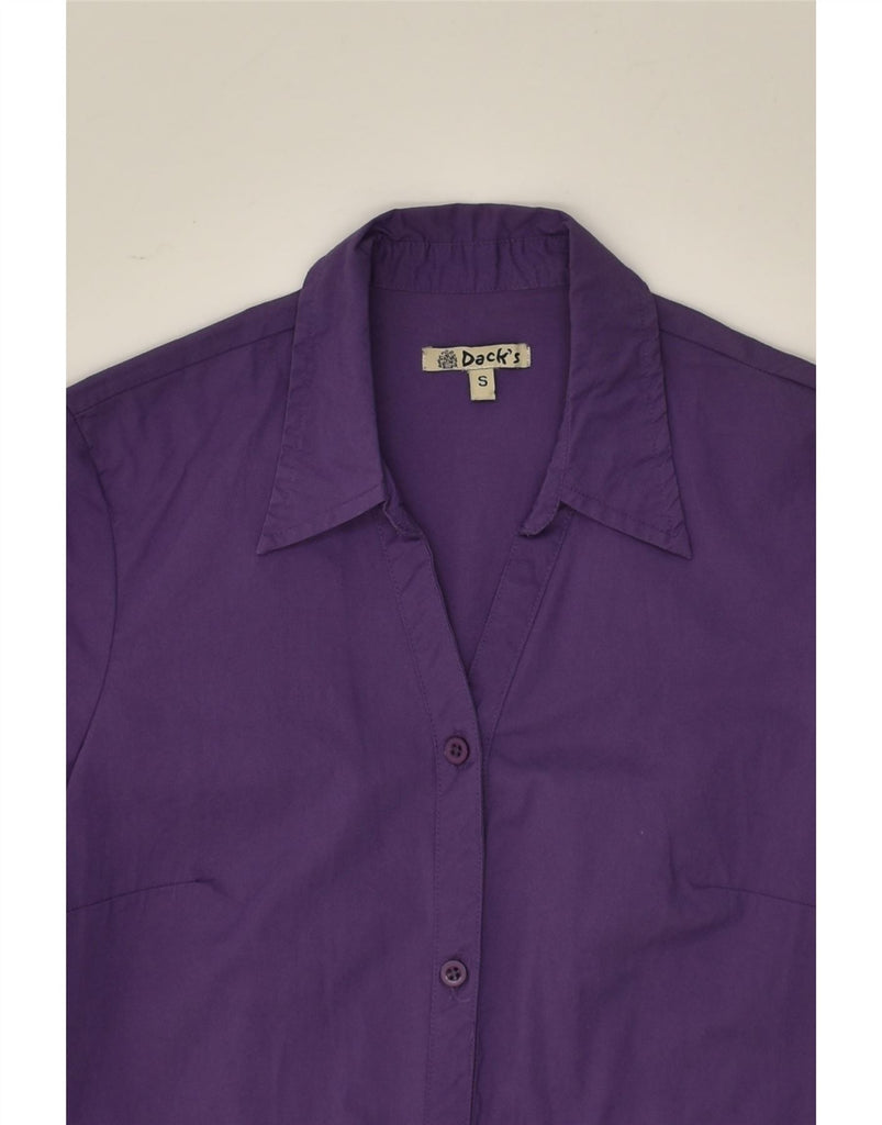 DACK'S Womens Short Sleeve Shirt UK 10 Small Purple Cotton | Vintage Dack's | Thrift | Second-Hand Dack's | Used Clothing | Messina Hembry 