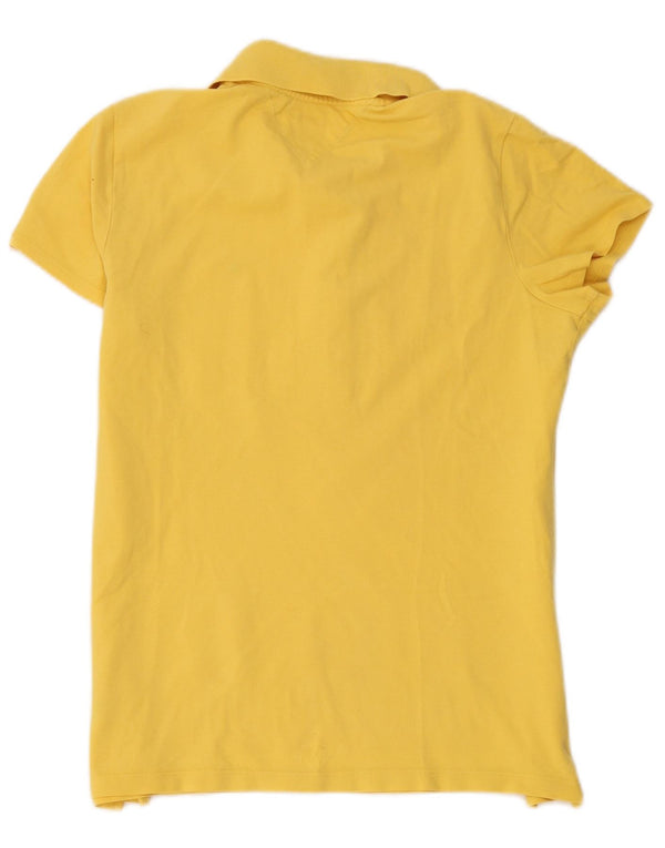 Tommy Hilfiger Womens Polo Shirt UK 14 Large Yellow Cotton