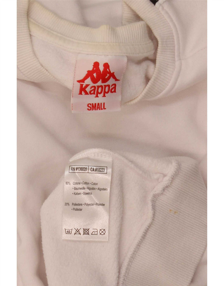 Kappa Mens Graphic Sweatshirt Jumper Small White Colourblock Cotton