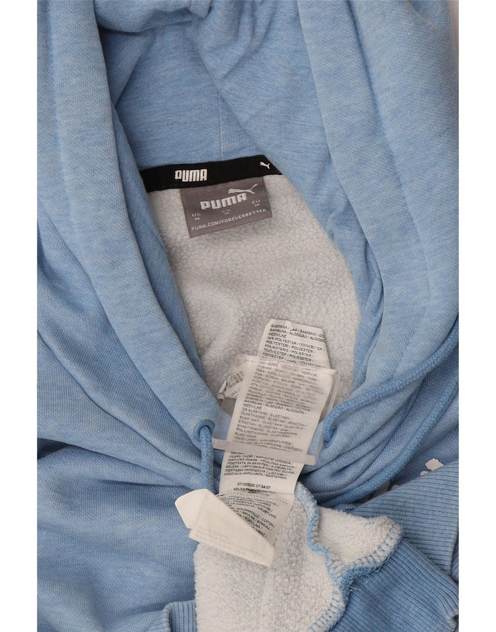 Puma Mens Hoodie Jumper Medium Blue Flecked Cotton