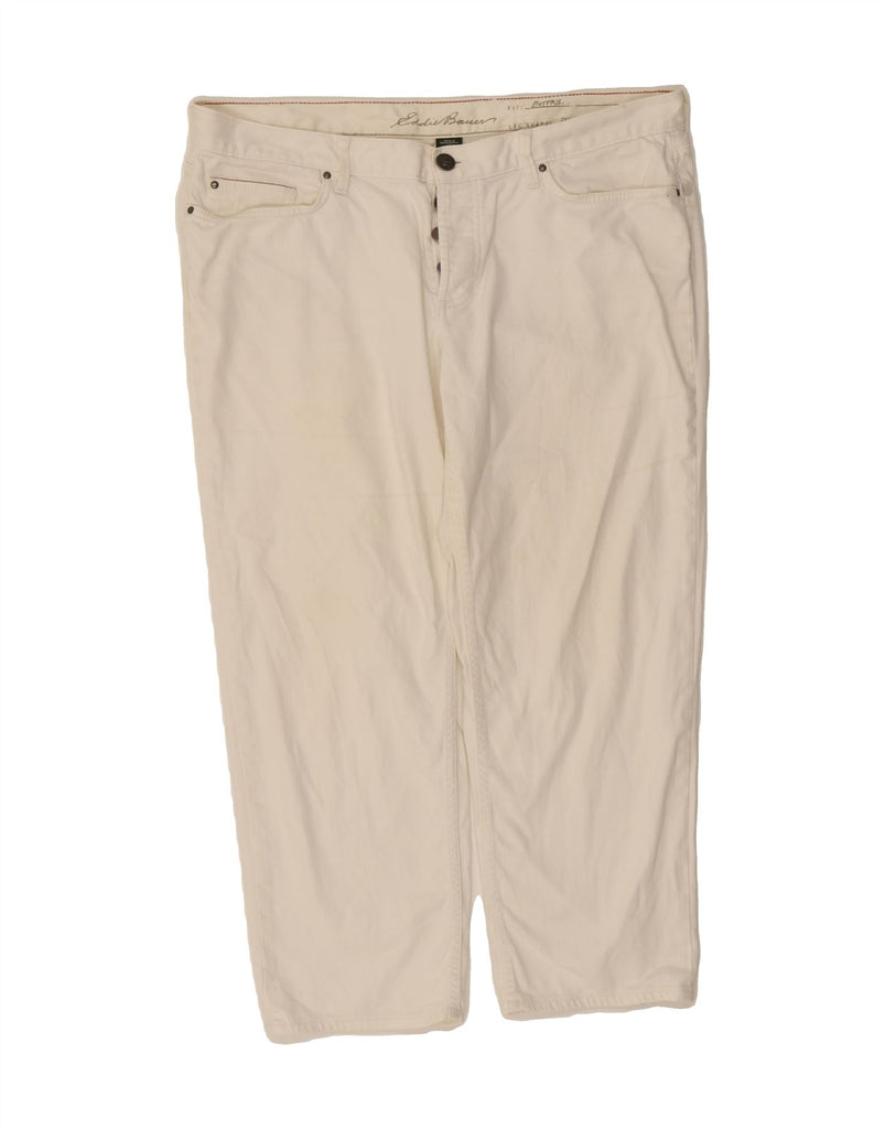EDDIE BAUER Womens Boyfriend Cropped Jeans US 14 XL W38 L25 White Vintage Eddie Bauer and Second-Hand Eddie Bauer from Messina Hembry 