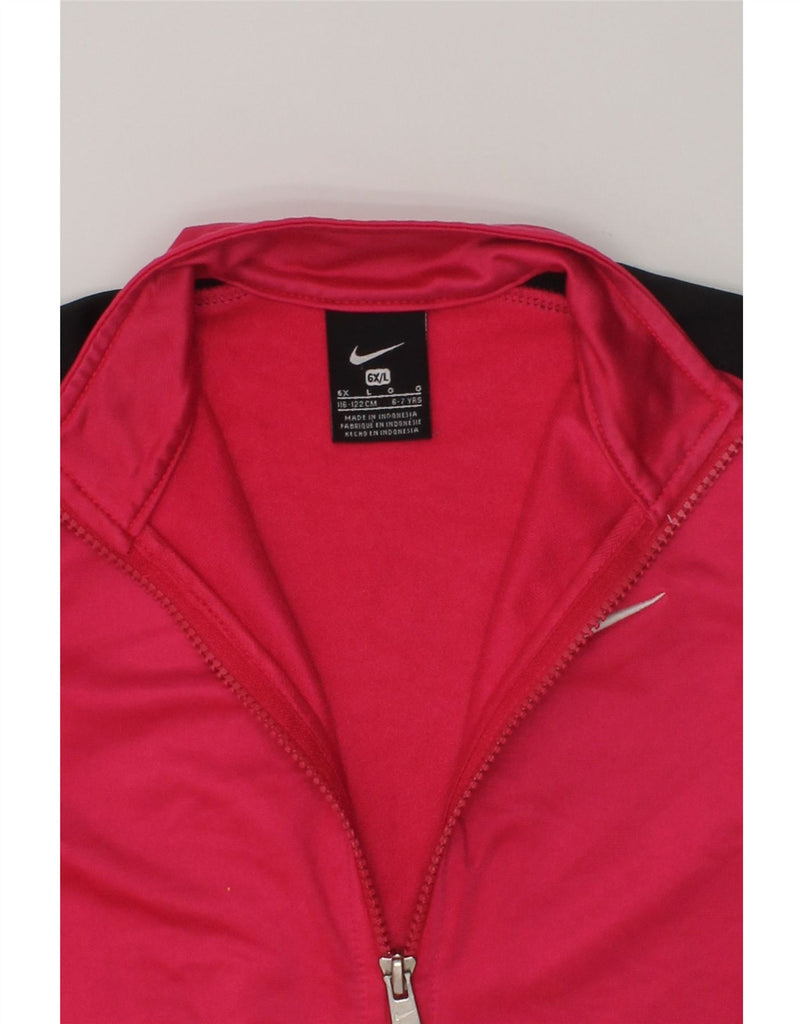 NIKE Girls Tracksuit Top Jacket 6-7 Years Large Pink Colourblock Polyester | Vintage Nike | Thrift | Second-Hand Nike | Used Clothing | Messina Hembry 