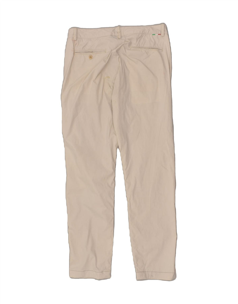 CHERVO Mens Slim Chino Trousers IT 50 Large  W34 L31  Off White Polyamide | Vintage Chervo | Thrift | Second-Hand Chervo | Used Clothing | Messina Hembry 