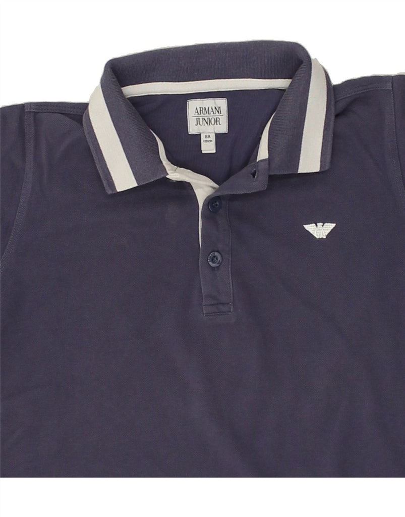 ARMANI JUNIOR Boys Polo Shirt 7-8 Years Navy Blue | Vintage Armani Junior | Thrift | Second-Hand Armani Junior | Used Clothing | Messina Hembry 