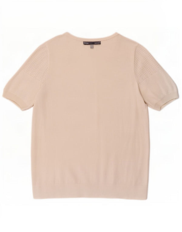 Crew Clothing Womens T-Shirt Top UK 12 Medium White Viscose