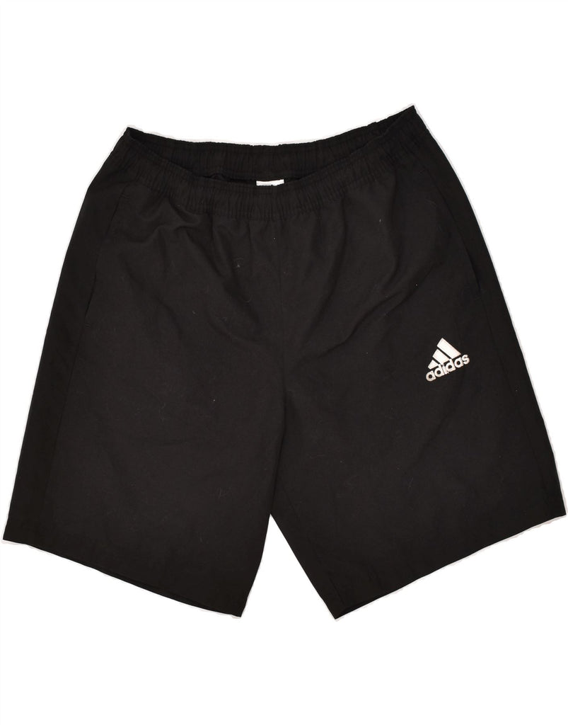 ADIDAS Mens Sport Shorts Large Black Polyester | Vintage Adidas | Thrift | Second-Hand Adidas | Used Clothing | Messina Hembry 