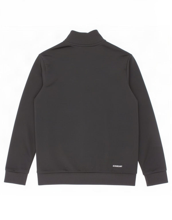 Adidas Boys Aeroready Tracksuit Top Jacket 7-8 Years Black Colourblock