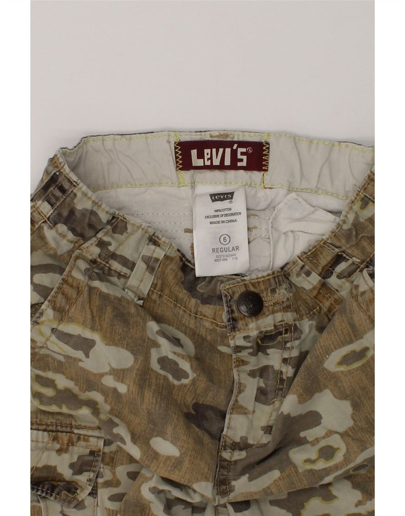 LEVI'S Boys Cargo Shorts 5-6 Years W22  Khaki Camouflage Cotton | Vintage Levi's | Thrift | Second-Hand Levi's | Used Clothing | Messina Hembry 