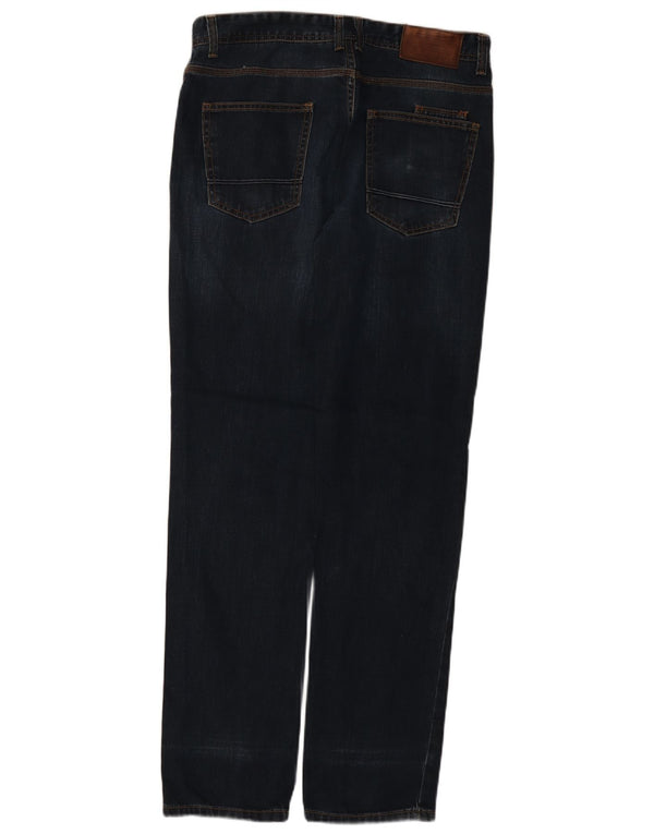 Zara Mens Straight Jeans EU 44 Large W34 L33 Navy Blue Cotton