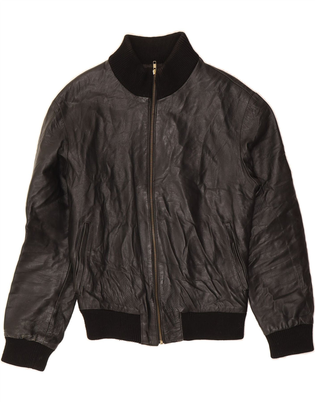 MASTERPELLE Womens Leather Bomber Jacket UK 18 XL Black Leather Vintage Masterpelle and Second-Hand Masterpelle from Messina Hembry 