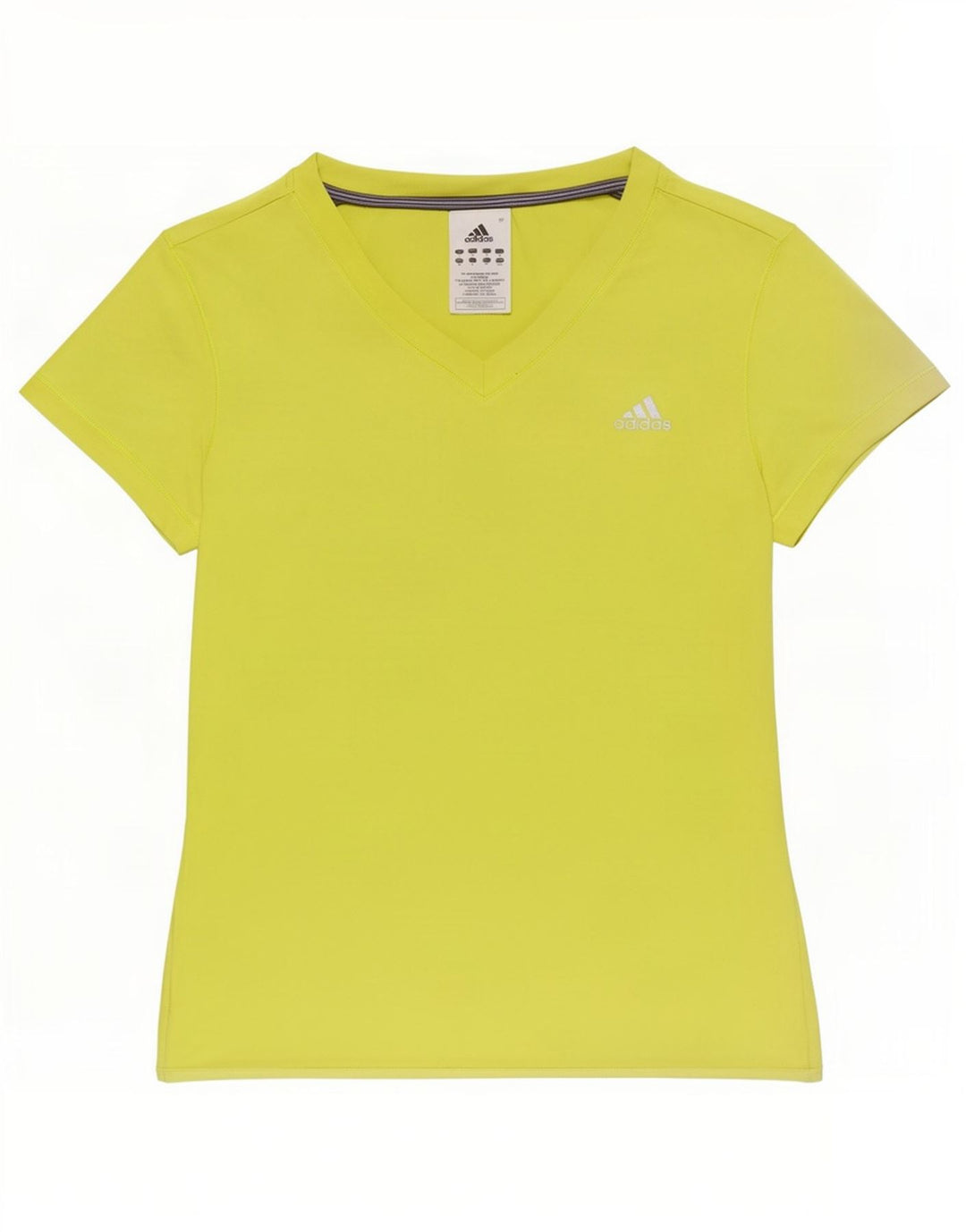 Adidas Womens Poplin T-Shirt Top UK 14 Medium Green Polyamide