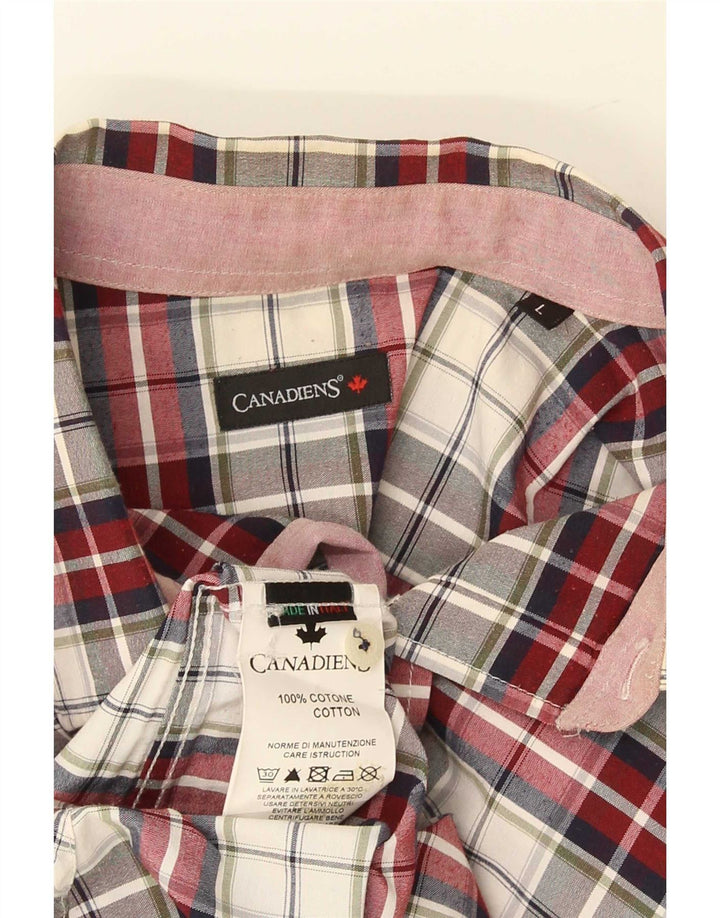 Canadiens Mens Flannel Shirt Large Red Check Cotton