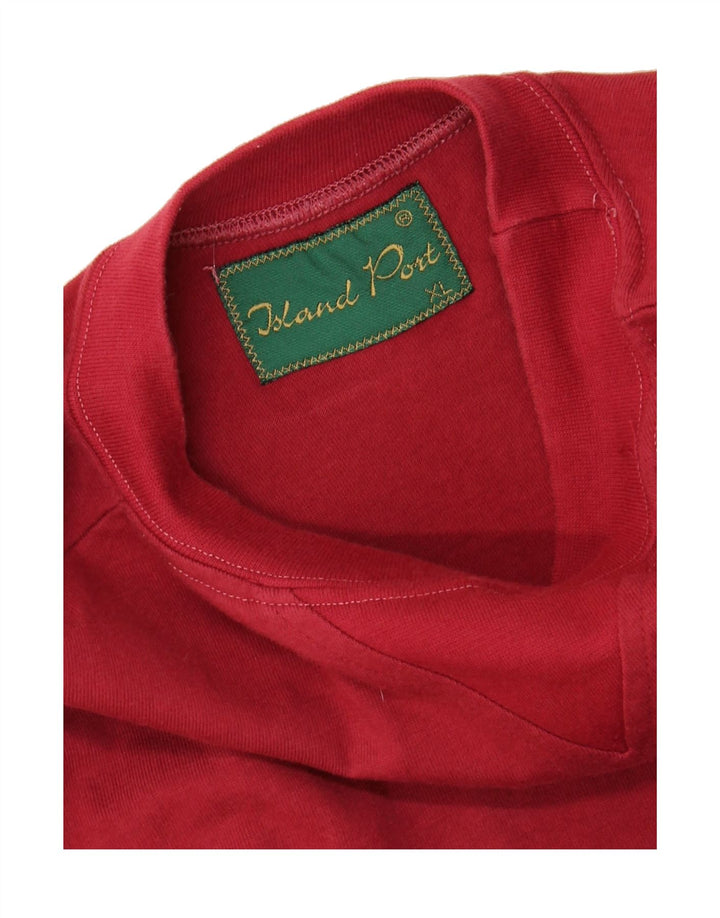 ISLAND PORT Mens T-Shirt Top XL Red Vintage Island Port and Second-Hand Island Port from Messina Hembry 