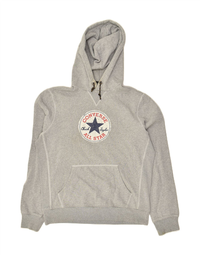 CONVERSE Mens Graphic Hoodie Jumper Medium Grey Cotton | Vintage Converse | Thrift | Second-Hand Converse | Used Clothing | Messina Hembry 