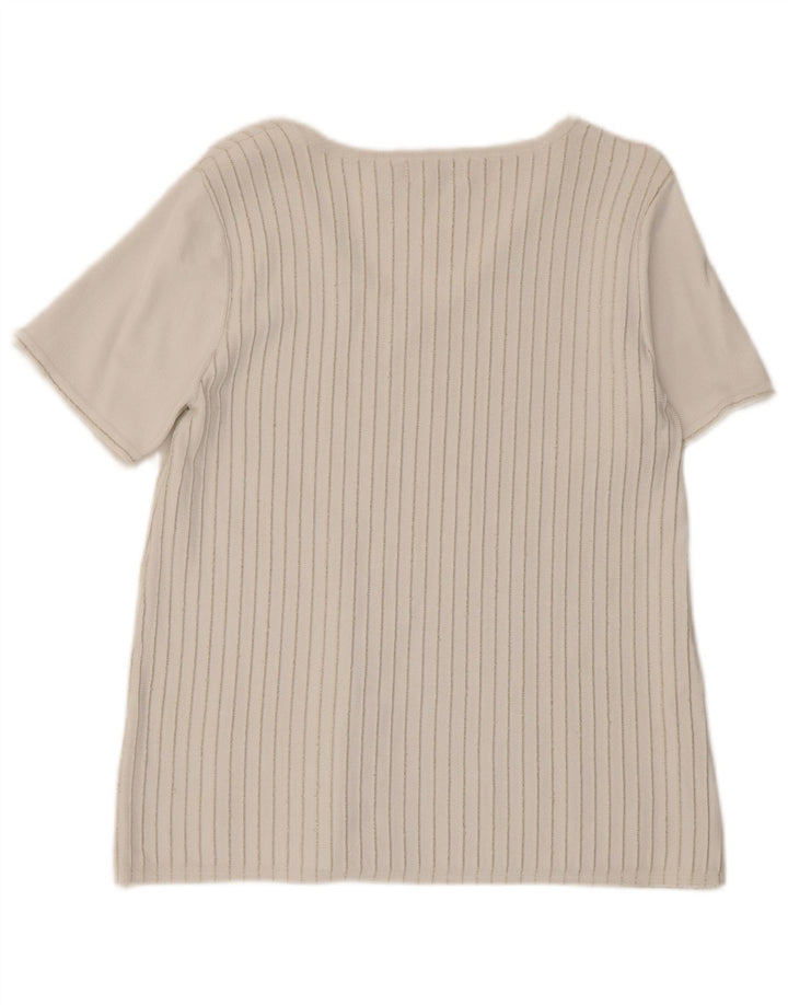 Calvin Klein Womens T-Shirt Top UK 10 Small White Striped