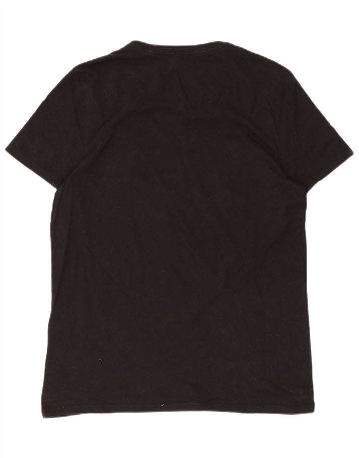 GUESS Mens Graphic T-Shirt Top Medium Black Cotton