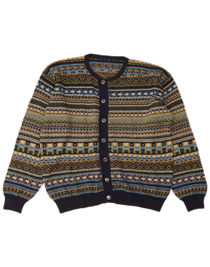 Vintage Womens Cardigan Sweater UK 16 Large Multicoloured Geometric