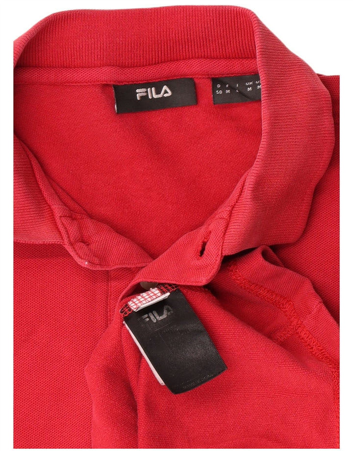 Fila Mens Polo Shirt Medium Red Cotton