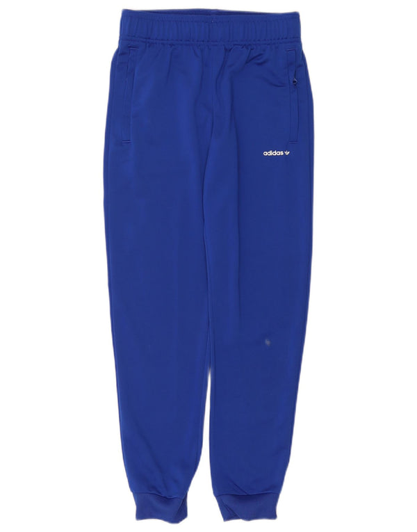 ADIDAS Boys Tracksuit Trousers Joggers 11-12 Years  Blue Polyester