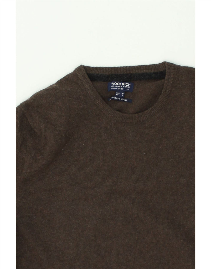 WOOLRICH Mens Boat Neck Jumper Sweater Large Brown | Vintage Woolrich | Thrift | Second-Hand Woolrich | Used Clothing | Messina Hembry 