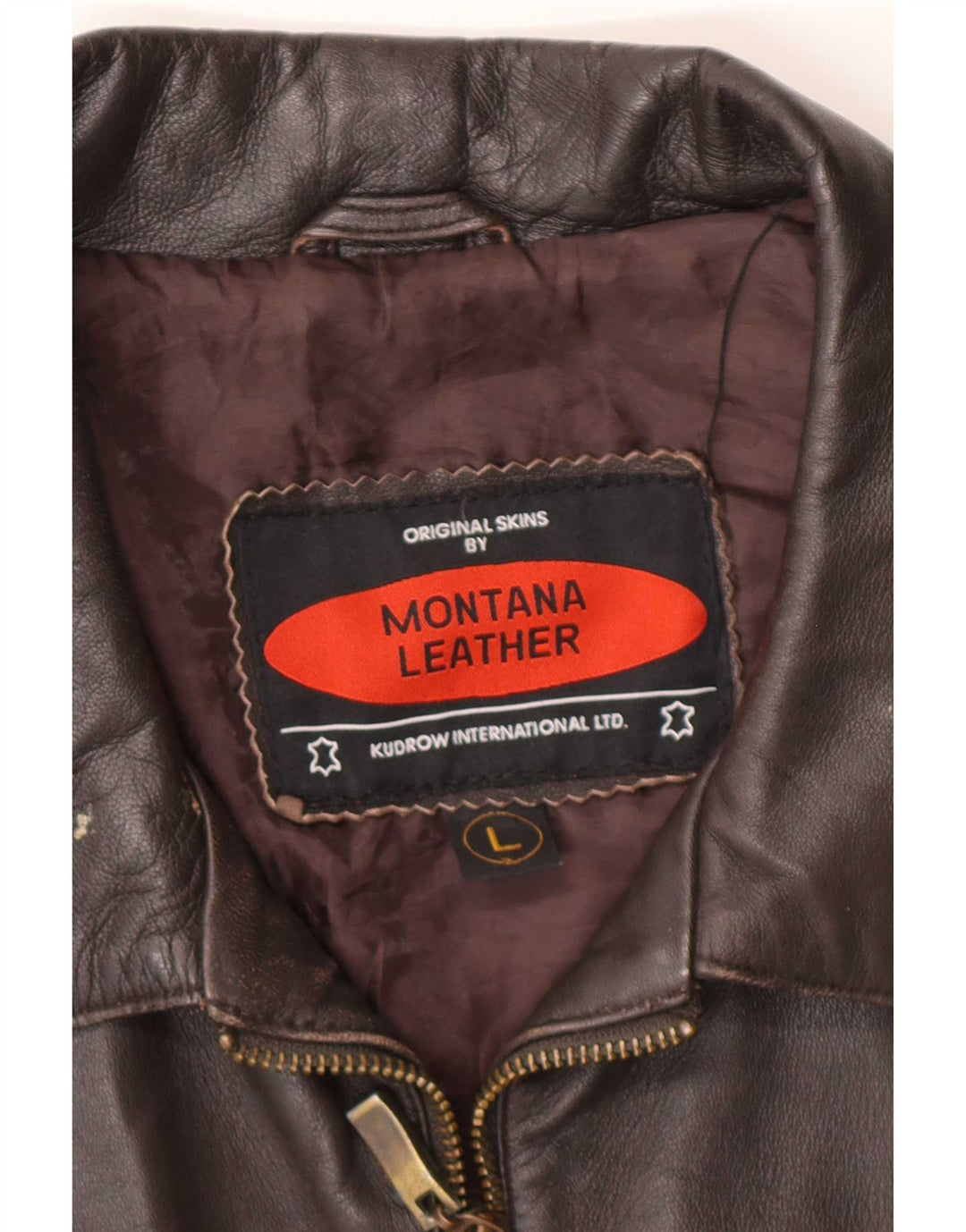 MONTANA Mens Leather Jacket UK 40 Large Brown