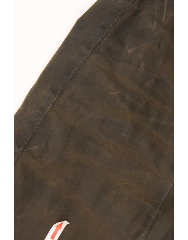 Barbour Mens Waxed Cotton Jacket UK 38 Medium Khaki Cotton