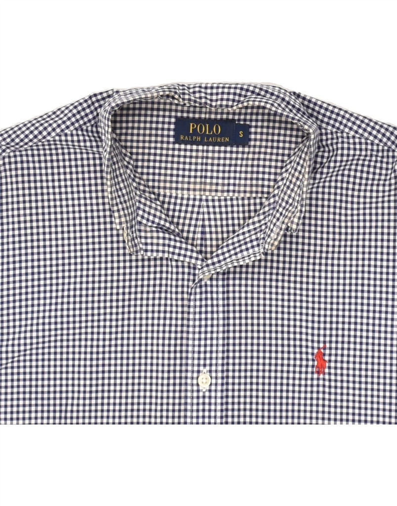 POLO RALPH LAUREN Mens Shirt Small Navy Blue Gingham Cotton | Vintage Polo Ralph Lauren | Thrift | Second-Hand Polo Ralph Lauren | Used Clothing | Messina Hembry 