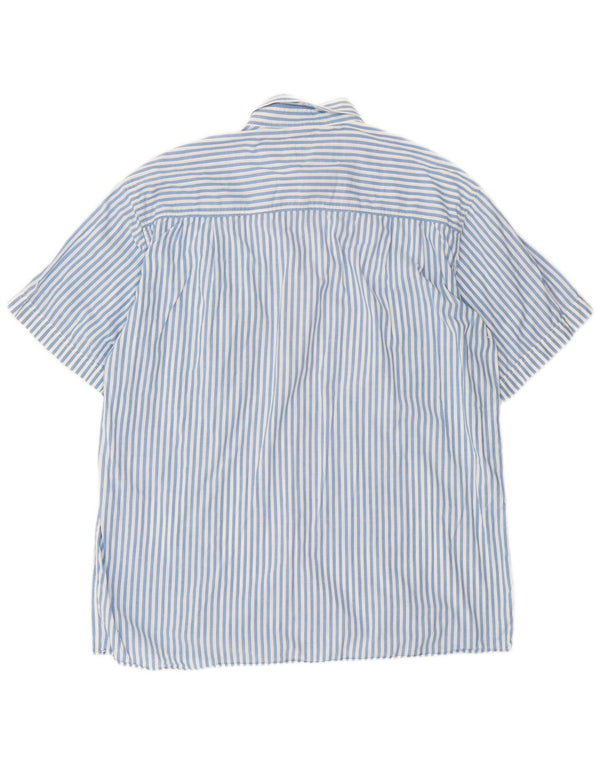 Vintage Mens Short Sleeve Shirt XL Blue Striped