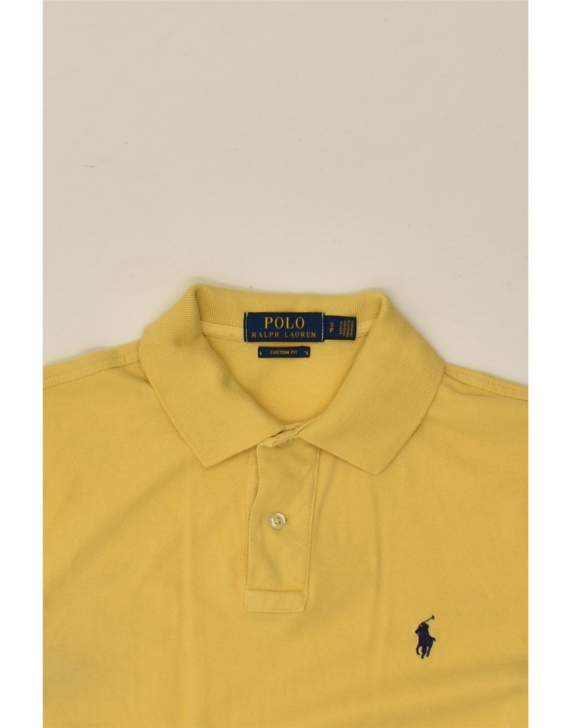 POLO RALPH LAUREN Mens Custom Fit Polo Shirt Small Yellow | Vintage Polo Ralph Lauren | Thrift | Second-Hand Polo Ralph Lauren | Used Clothing | Messina Hembry 