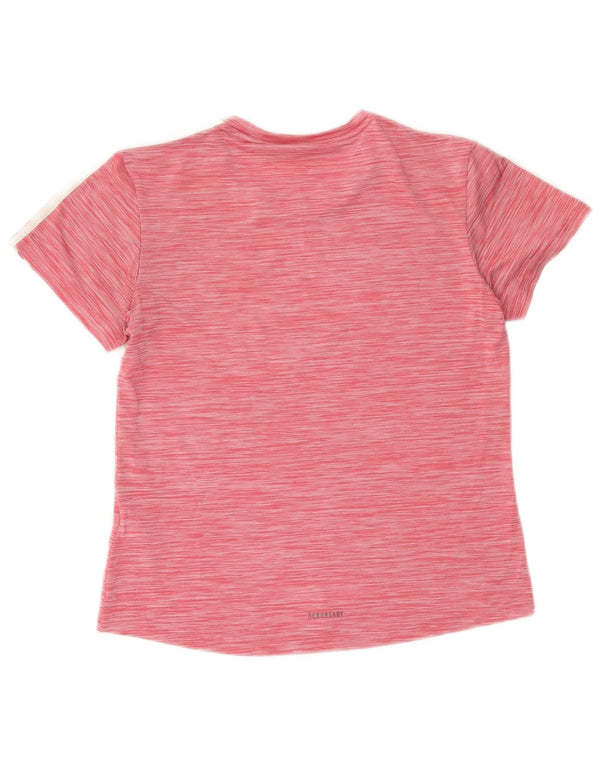 Adidas Womens Aeroready T-Shirt Top UK 8/10 Small Pink Flecked Polyester