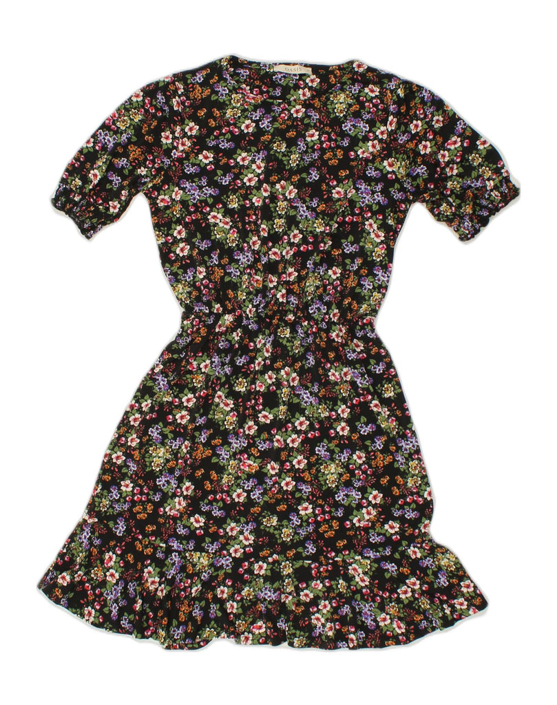 OASIS Womens Tea Dress UK 6 XS Black Floral | Vintage Oasis | Thrift | Second-Hand Oasis | Used Clothing | Messina Hembry 