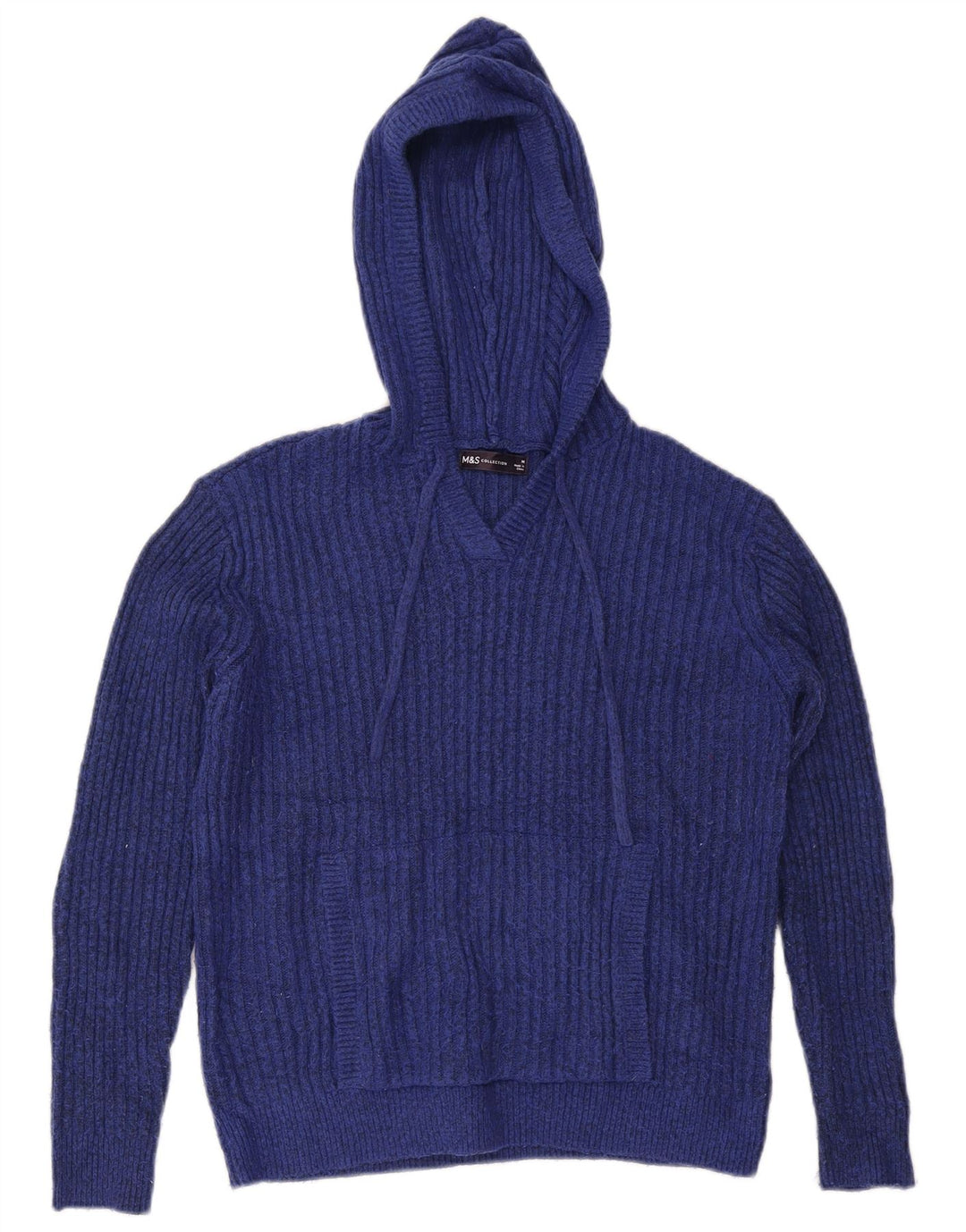 Marks & Spencer Womens Hooded Jumper Sweater UK 14 Medium Navy Blue