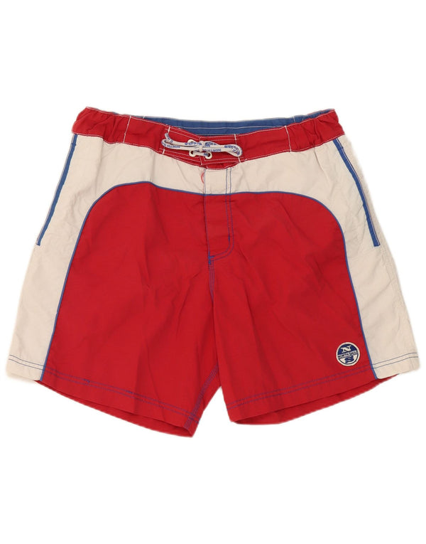 North Sails Mens Swimming Shorts Medium  Red Colourblock Polyamide
