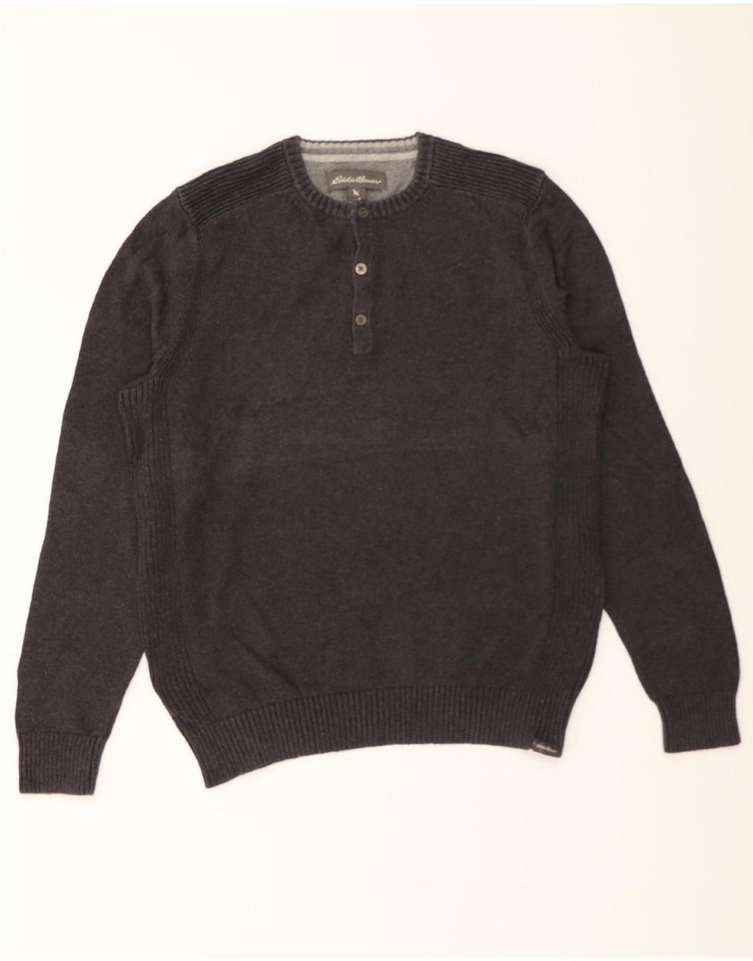EDDIE BAUER Womens Crew Neck Jumper Sweater UK 14 Medium Grey Vintage Eddie Bauer and Second-Hand Eddie Bauer from Messina Hembry 