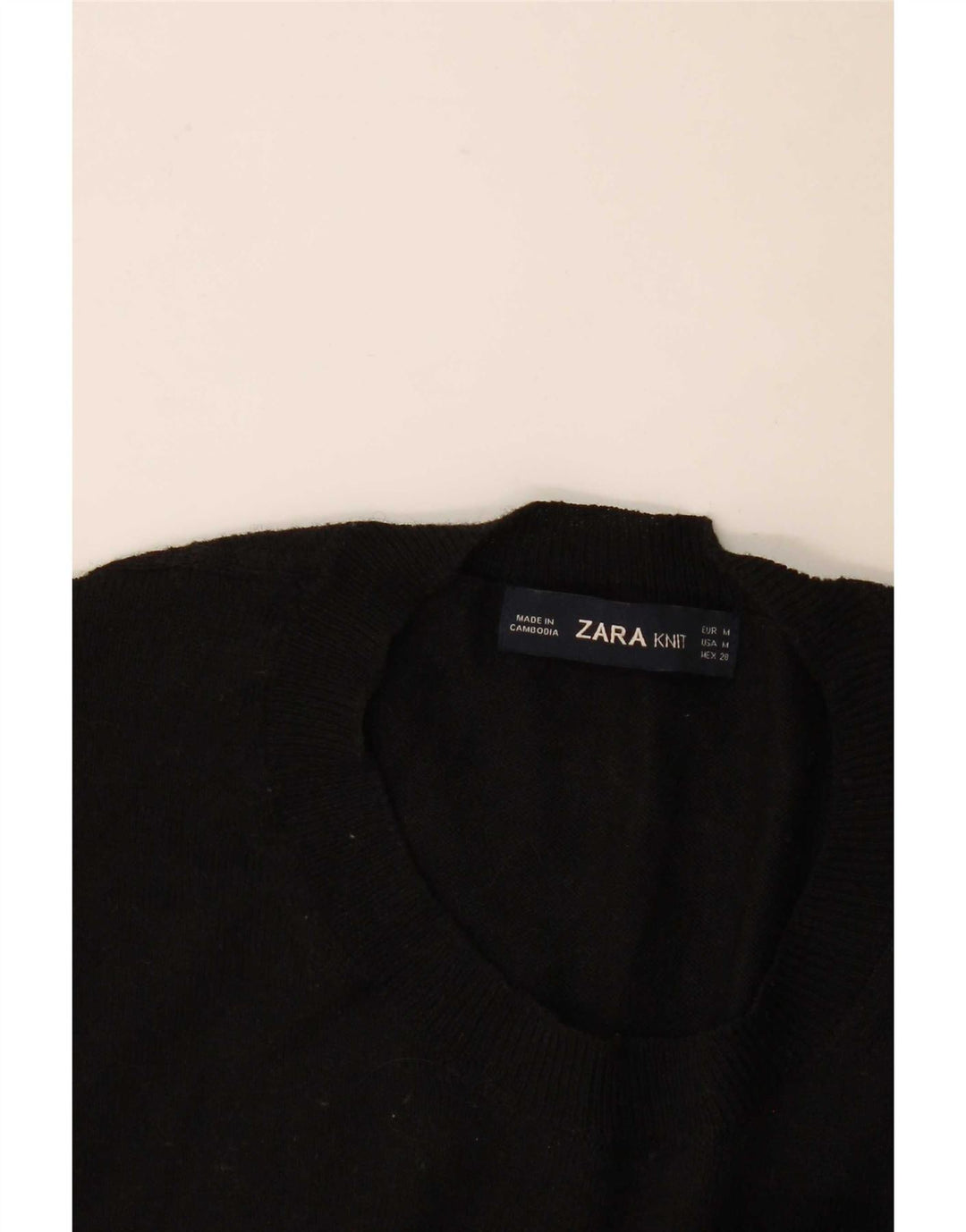 Zara Womens Crew Neck Jumper Sweater UK 14 Medium Black