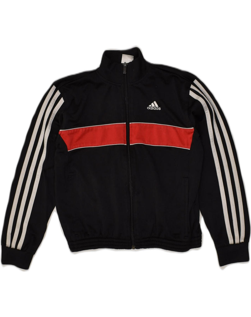 ADIDAS Boys Tracksuit Top Jacket 9-10 Years Black Polyester | Vintage Adidas | Thrift | Second-Hand Adidas | Used Clothing | Messina Hembry 