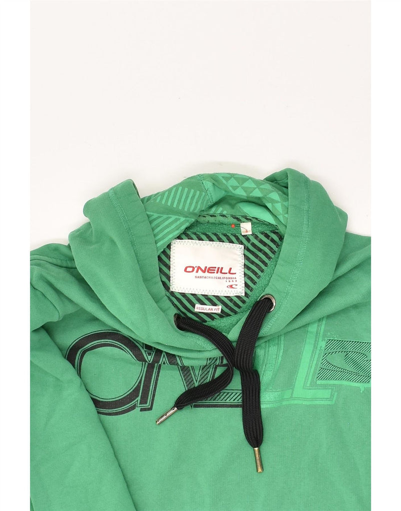 O'NEILL Womens Regular Fit Graphic Hoodie Jumper UK 10 Small Green Cotton Vintage O'Neill and Second-Hand O'Neill from Messina Hembry 