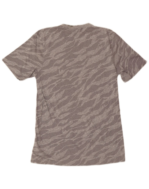 Adidas Mens Graphic T-Shirt Top Small Grey Animal Print Cotton