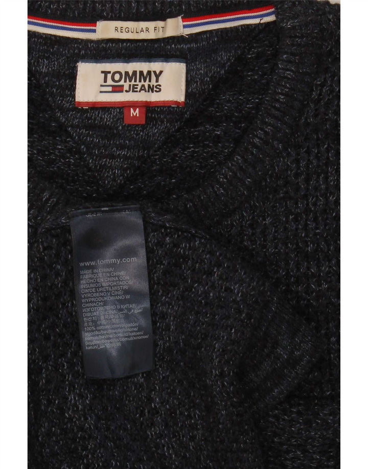 Tommy Hilfiger Mens Crew Neck Jumper Sweater Medium Navy Blue Flecked