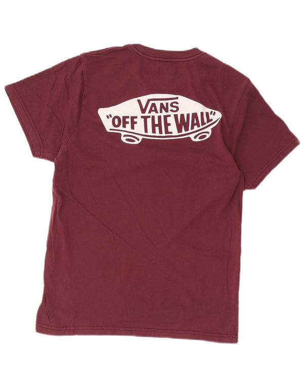 Vans Mens Slim Fit Graphic T-Shirt Top Small Burgundy Cotton
