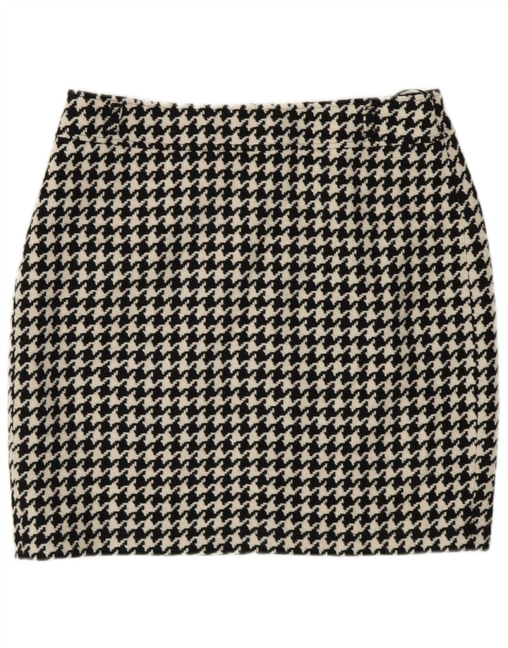 Gerry Weber Womens Pencil Skirt UK 14 Large W30  Black Houndstooth Wool