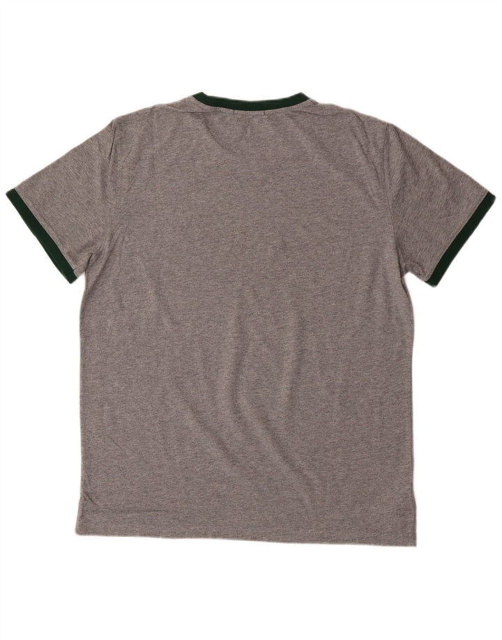 FRED PERRY Mens T-Shirt Top Large Grey Cotton