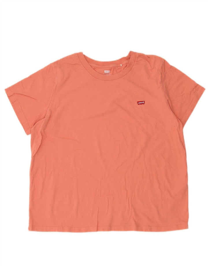 LEVI'S Womens T-Shirt Top UK 18 XL Pink Cotton